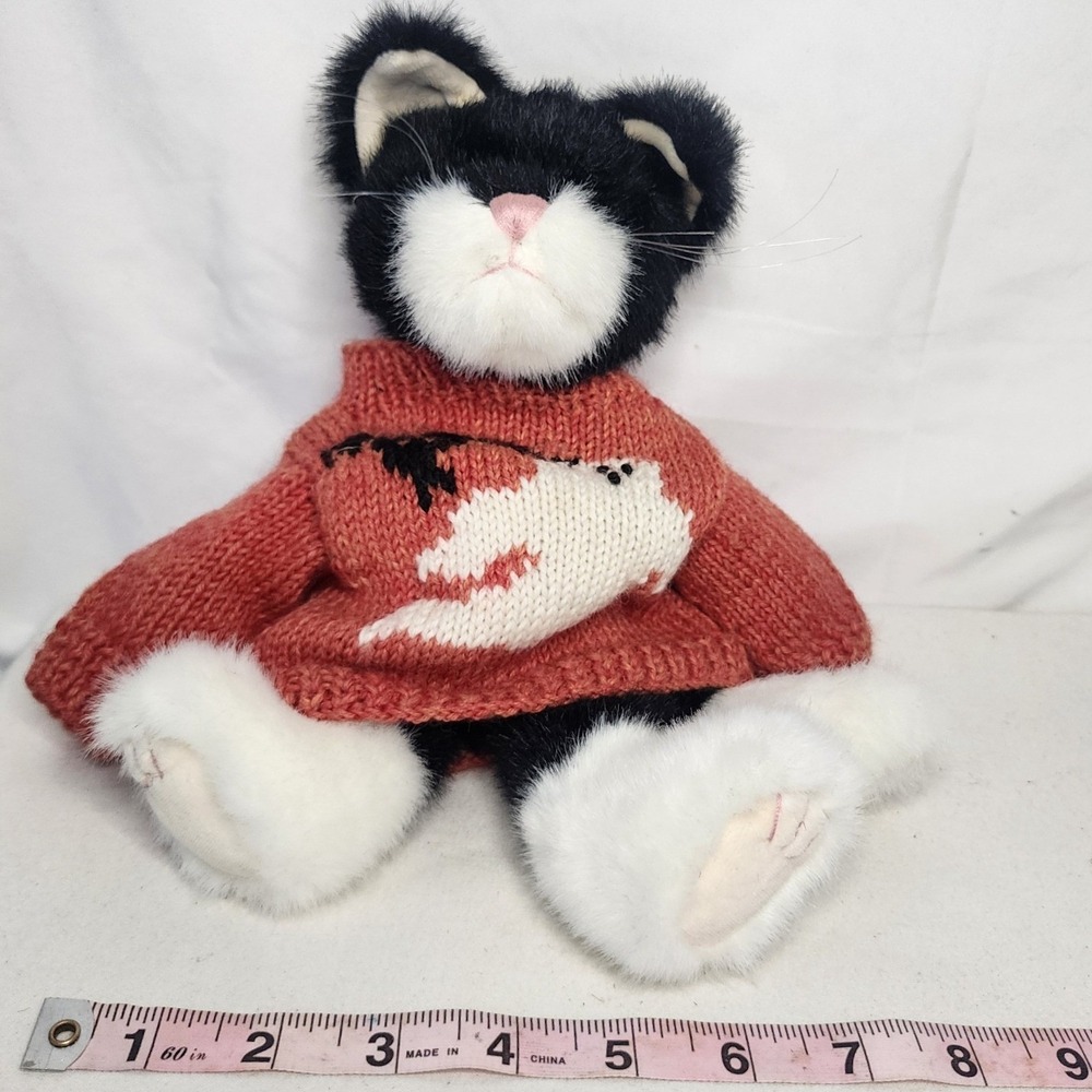 Boyds Bears Casper Catolatern Tuxedo Cat Plush Ghost Sweater 9196401 12 Inch